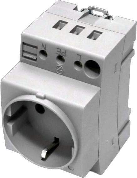 Produktbild Rittal Steckdose 1=2 SZ 2506120 f.Tragschienenmontage 250V / 16A