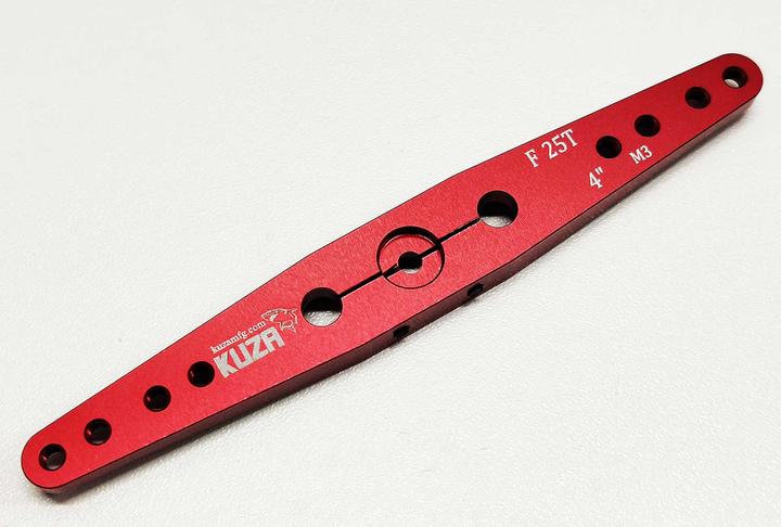 Actual product image Kuza Servo arm 2-arm Futaba 25T 100/88/72/ 60mm 4" M3 Heavy Duty V2 Aluminium