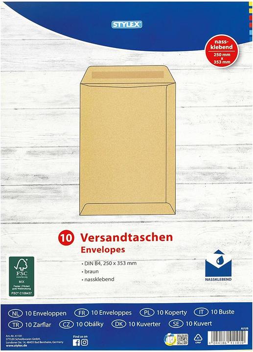 Actual product image Stylex Envelopes DIN B4 brown 10pcs (10 x)
