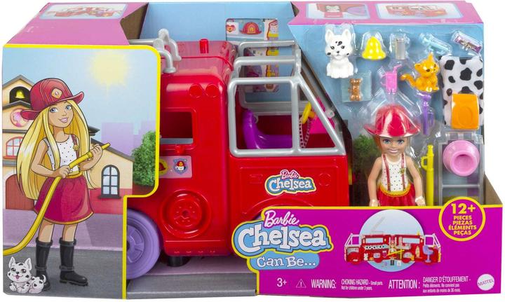 Actual product image Barbie Chelsea Fire Truck Playset, Doll and Accessories