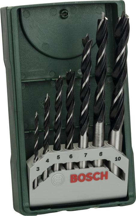 Image du produit Bosch Zubehör Jeu de forets hélicoïdaux pour bois 7 pièces (8 mm, 10 mm, 4 mm, 3 mm, 5 mm, 6 mm, 7 mm)