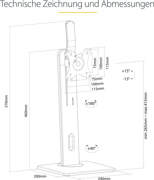 Produktbild StarTech Monitorhalter (Tisch, 34.02")
