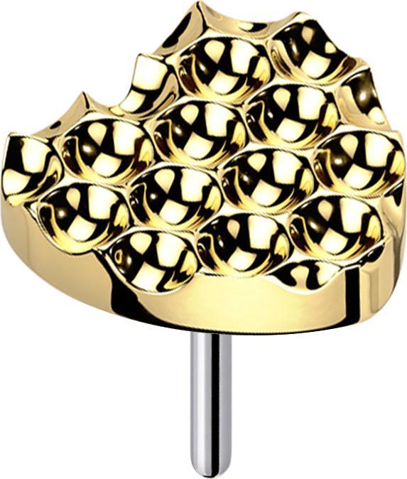 Produktbild Star Piercing Threadless gepunkteter Diamantschliff Herz vergoldet (Titan G23, ohne Messing)