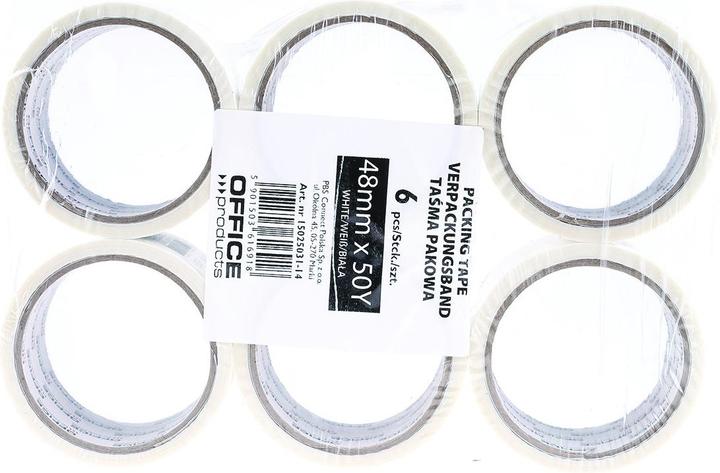 Produktbild Office Products Packband, 48mm x 50y, 36mic, ean für 1 st., weiss (48 mm)