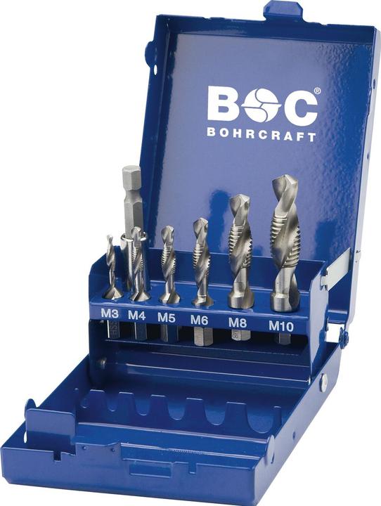 Produktbild Bohrcraft Maschinen-Kombi-Gewindebohrer-Set HSS M3-M10 1/4" 6-kant Schaft