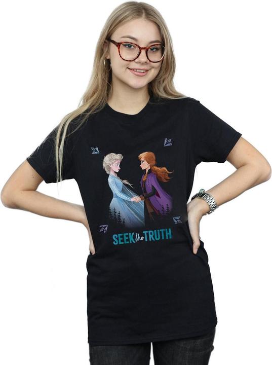 Immagine prodotto Disney Frozen 2 Elsa And Anna Seek The Truth Maglietta Ampia Donna (L)