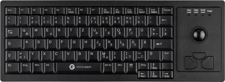 Gett Cleantype Xtra Roll Tastatur mit Trackball USB Farbe schwarz Layout DE (DE, Kabelgebunden)