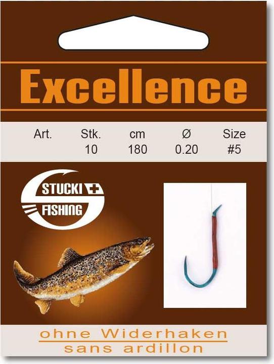 Image du produit Stucki Fishing Excellence Crochet collé sans ardillon, 180 cm