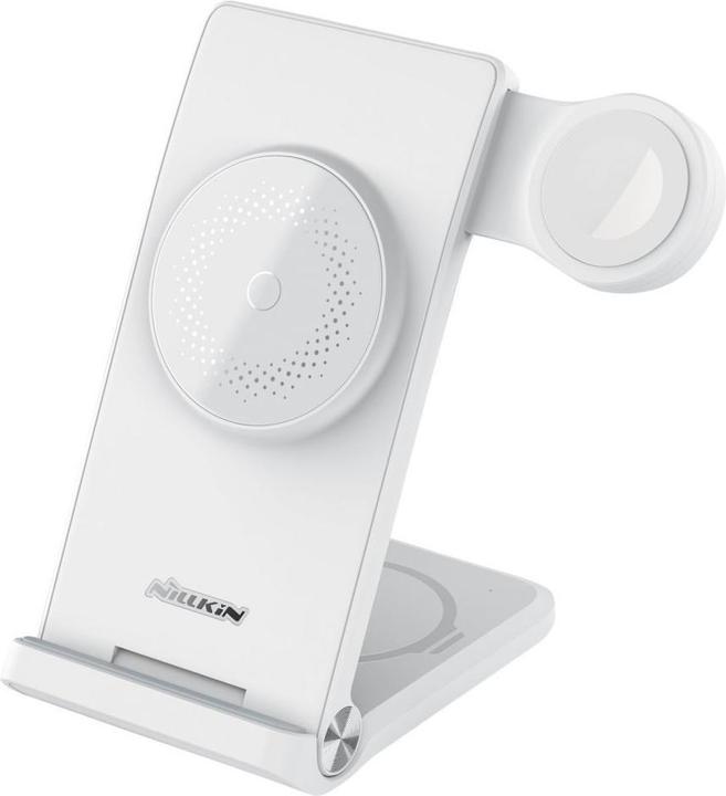 Actual product image Nillkin PowerTrio 3in1 Wireless Charger MagSafe for Apple Watch White (MFI)