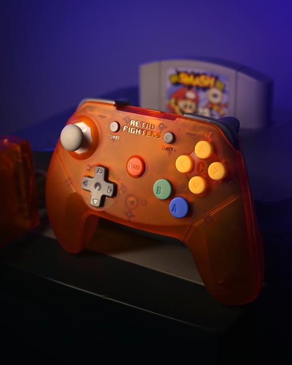 Actual product image Retro Fighters Brawler64 2.4G Orange - Controller - Nintendo 64 (DSi XL)