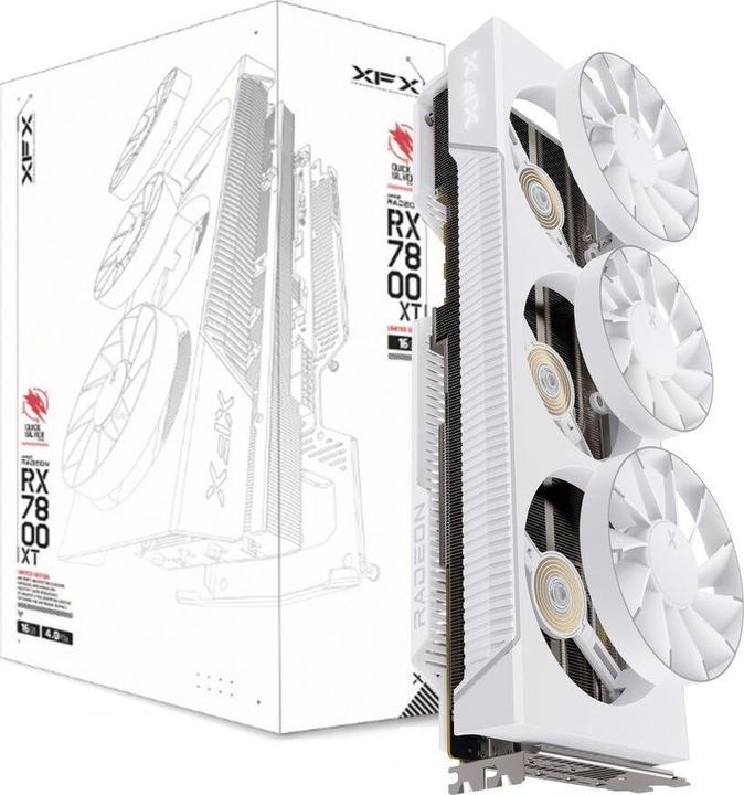 Actual product image XFX Qicksilver Radeon RX 7800 XT Magnetic Air Gaming Arctic White (16 GB)