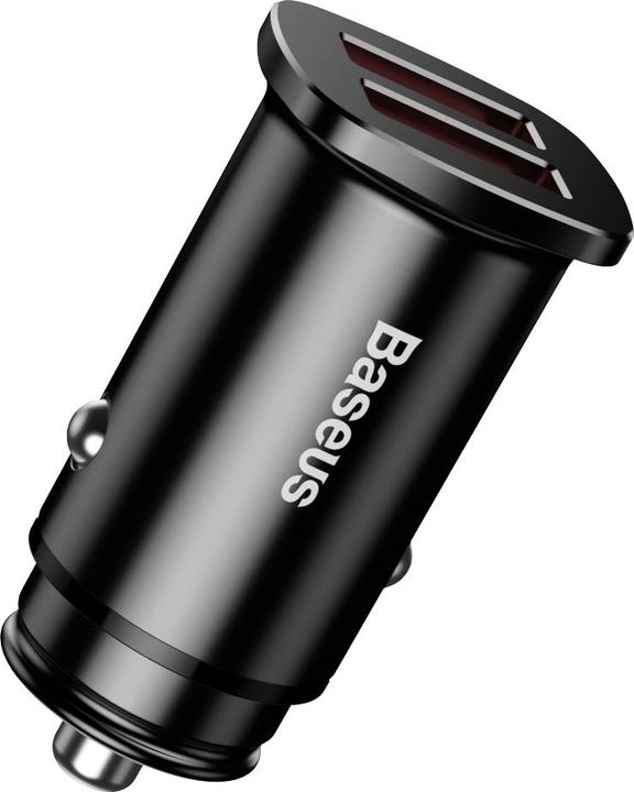 Actual product image Baseus Square metal A+A 30W Dual QC3.0 Quick Car Charger Black