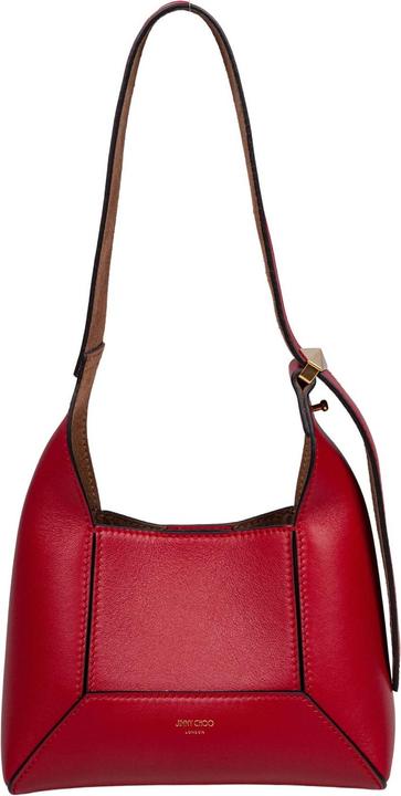 Jimmy Choo diamond hobo/s shoulder bag in red leather