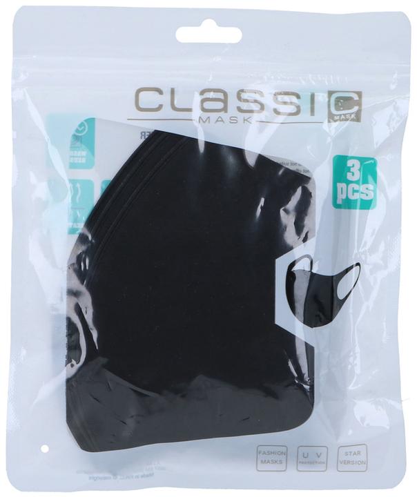 Face mask 3pc washable, black