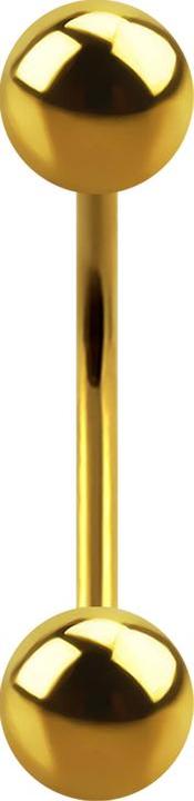 Produktbild Star Piercing Micro Banane vergoldet mit zwei Kugeln (ohne Messing, Chirurgenstahl 316L)