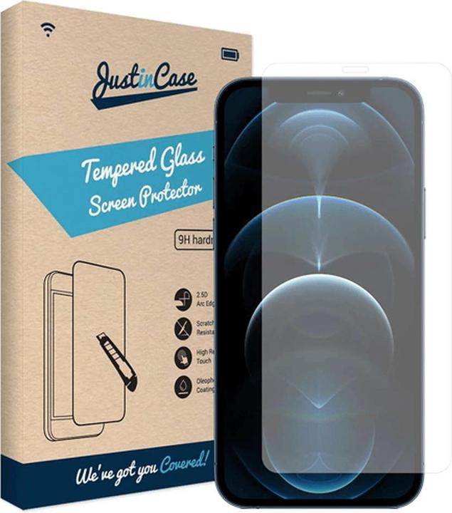 Immagine prodotto Just in Case Proteggi schermo in vetro temperato trasparente Apple iPhone 12/12 Pro (1 Pezzo/i, Apple iPhone 12)