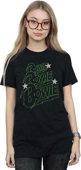 Immagine prodotto David Bowie Multiple Neon Logo Maglietta Ampia Donna (S)