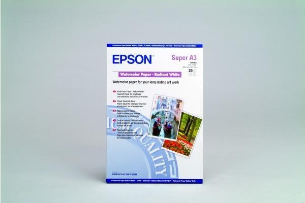 Immagine prodotto Epson Carta acquerello bianco radiante A3+ (190 g/m², A3+, 20 x)