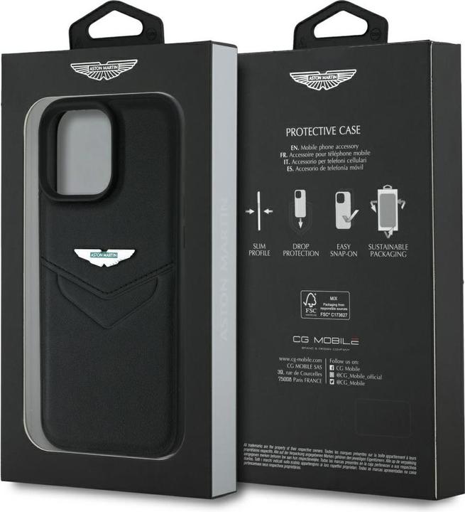 Immagine prodotto Aston Martin Case HC Leather Victory Design to iPhone 16 Pro black (Apple iPhone 16 Pro)