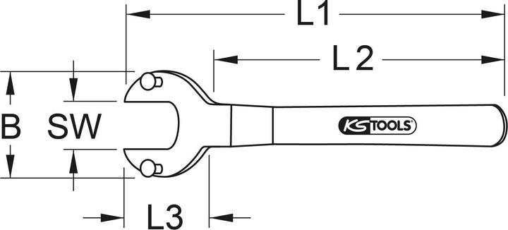 Produktbild KS Tools BRONZEplus Schlüssel für Tankwagenventil Typ B 150x90 mm