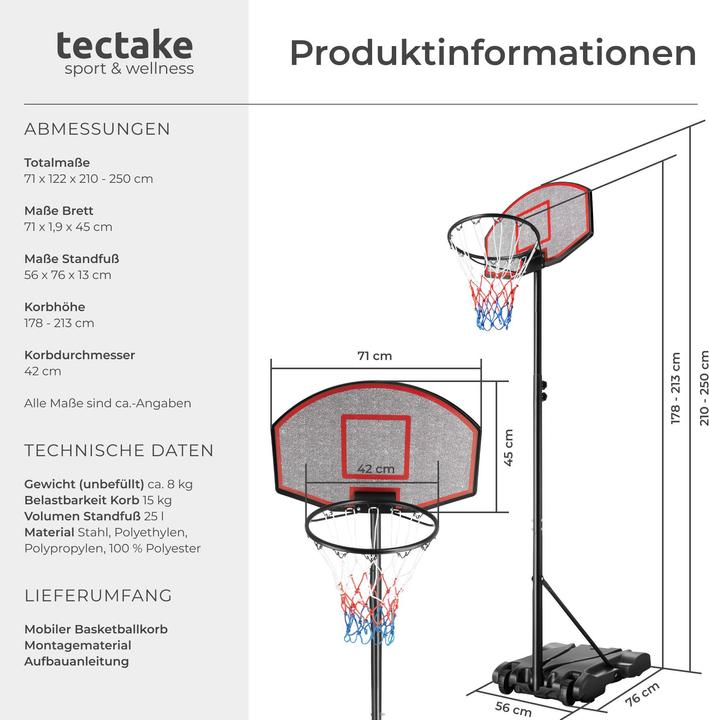 Image du produit tectake Basketball Hoop Harlem