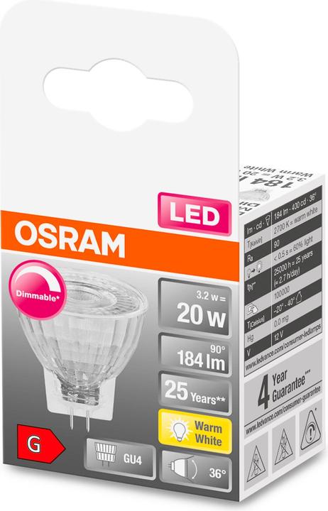 Actual product image Osram Superstar Mr11 (GU4, 3.20 W, 184 lm, 1 x, G)