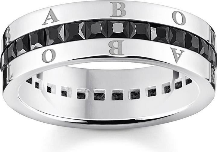 Produktbild Thomas Sabo Bandring mit Schwarzen Steinen Pavé Silber (58, 925 Silber)