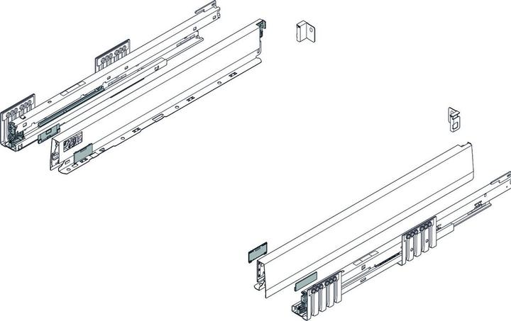 Image du produit Blum Tiroir cuisinière kits complets Merivobox N, avec coulisse corps de meuble