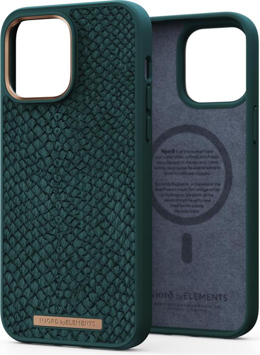 Produktbild Njord Hard-Cover Salm.Leather Magsafe Case green (Apple iPhone 14 Pro Max)