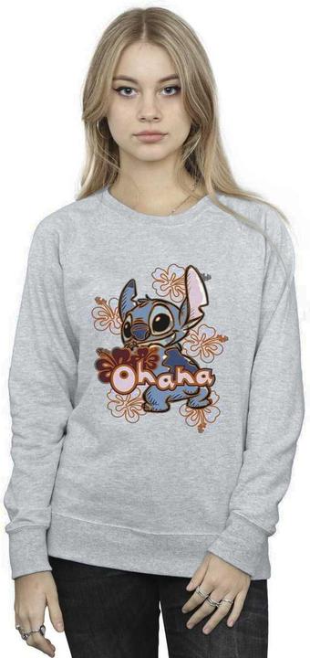 Image du produit Disney - Sweat LILO AND STITCH OHANA ORANGE HIBISCUS - Femme (XL)