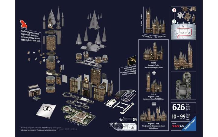 Produktbild Ravensburger Harry Potter Hogwarts Schloss - Astronomieturm - Night Edition (540 Teile)