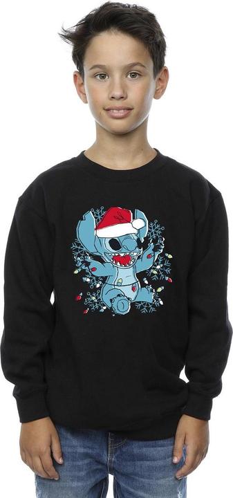 Produktbild Disney Lilo And Stitch Christmas Lights Sketch Sweatshirt Jungen (140, 146)