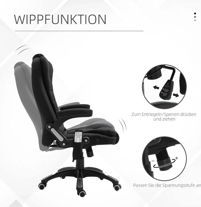 Actual product image Vinsetto Office chair with massage and heat function
