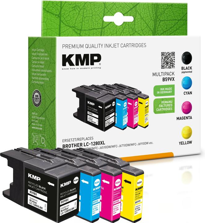 Immagine prodotto KMP Ink Combi Pack sostituisce LC 1280, LC1280XLVALBPDR, 1280XL compatibile nero, ciano, magenta, giallo (M, FC, C, Y)