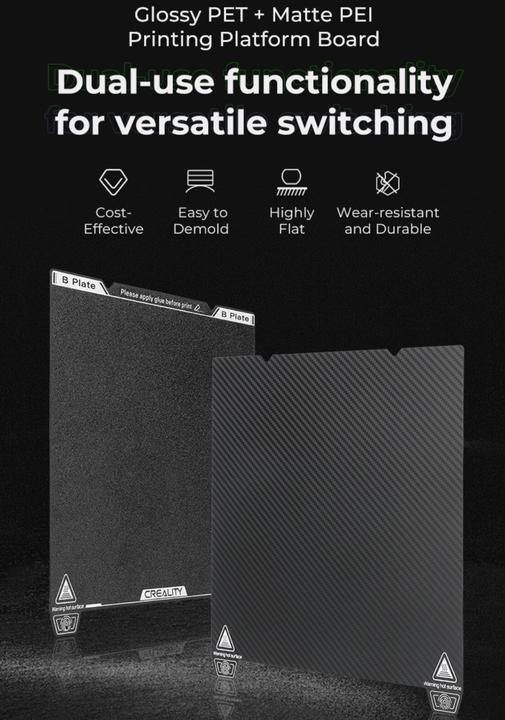Image du produit Creality 315x310mm K1 Max Dual-Side Plateforme d'impression Glossy PET + Matte PEI