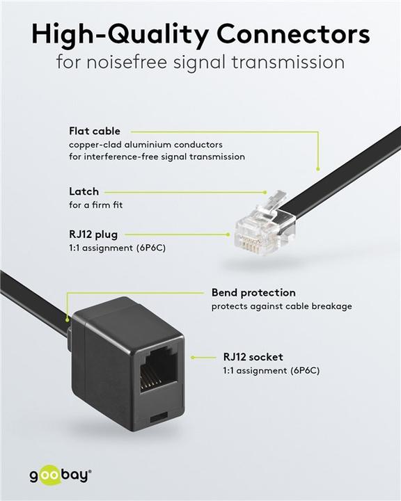 Produktbild Goobay RJ12 Modularverlängerungskabel für Fernbedienung