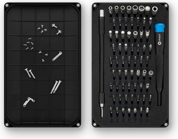 Produktbild iFixit Mako Precision Bit Set (1, 2, T TR 10, TR6, TR8, T TR 15, T TR 20, TR7, T TR 25, TR9, J 00, Y0, J 000, J 1, 1mm, J 0, PH0000, Y 00, Y 000, P6, Y 1, 0.7 mm, 4 mm, 2 mm, PH1, 5 mm, PH2, 4.5 mm, 1.3 mm, T3, 0.9 mm, 3.5 mm, T2, PH00, T5, P2, T4, 2.5 mm, 5.5 mm, PH0, 3 mm, P5, 1.5mm)