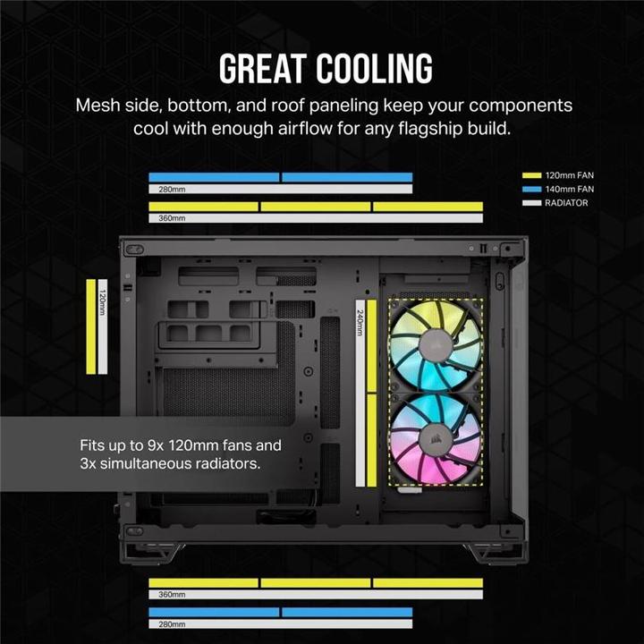 Actual product image Corsair Case iCUE 2500X RGB Midi TG black (mATX)