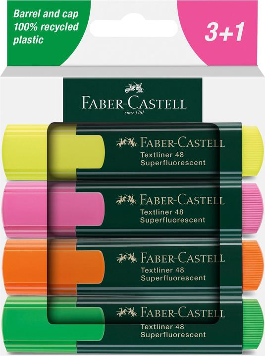 Immagine prodotto Faber-Castell Evidenziatori TL 48 bustina da 4 (Verde, Rosa, Arancia, Giallo, 5 mm, 4 x)
