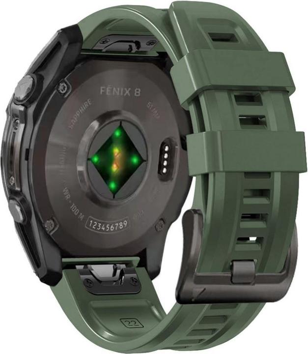 Actual product image Tech-Protect Silicone Strap Garmin Fenix 5 / 6 / 6 Pro / 7 / 8 (47 mm) / E - Green (47 mm, TPU)