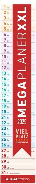 Immagine prodotto Alpha Edition Megaplaner XXL 2025 calendario a righe, 17,5x98cm, calendario familiare con una colonna (Tedesco)