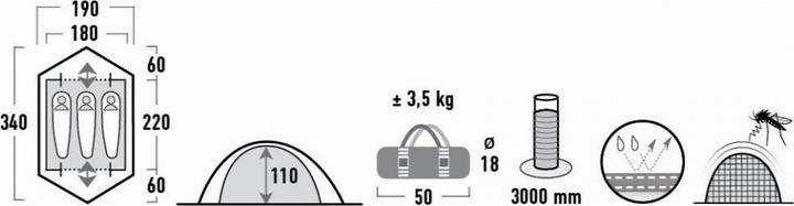 Actual product image High Peak Woodpecker (Dome tent, 3.50 kg, 3 persons)