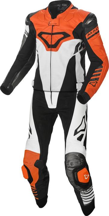 Produktbild Macna TRACKTIX Lederkombi 2-teilig weiss-grau-orange 50 (Herren, 50)