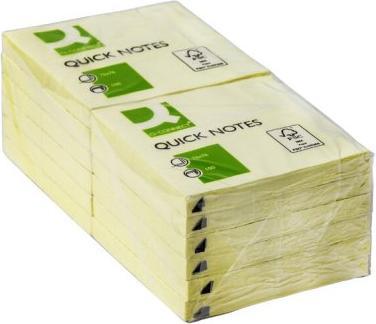 Actual product image Q-Connect Notesblok med lim 100 ark gul papir L76xW76xH10mm,12 pcs/pk (12 pcs.)