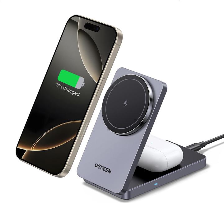 Image du produit Ugreen Chargeur magnétique sans fil 2 en 1 gris (20 W)