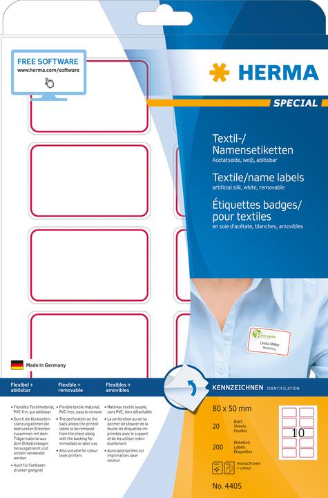 Productafbeelding HERMA A4 verwijderbare naamlabels