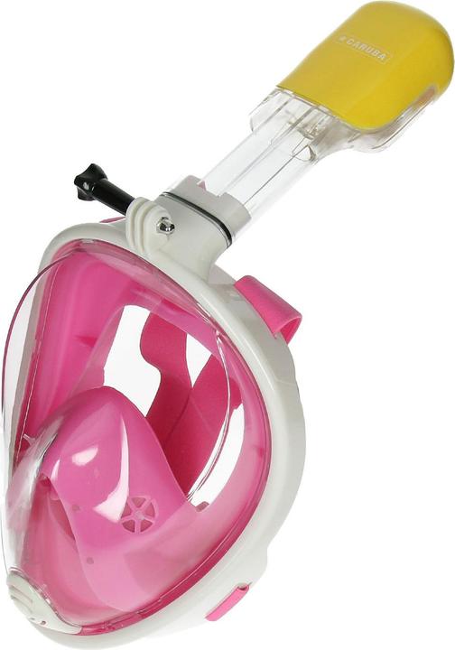 Actual product image Caruba Full Face Snorkel Mask Dual Air Removable + Action Cam Mount (pink L/XL)