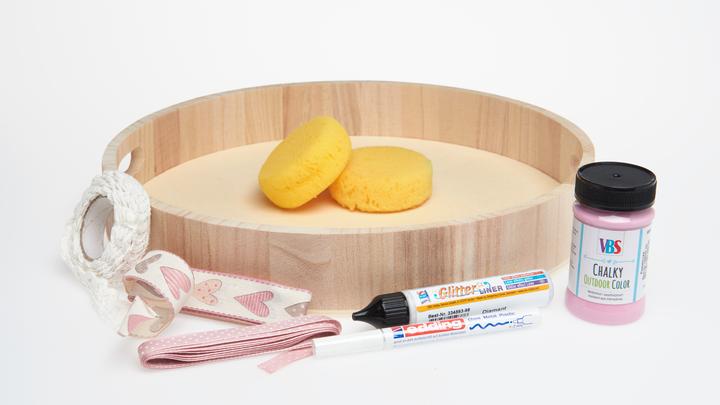 Actual product image VBS Tray, round, raw wood/plywood, Ø approx. 34 cm, H approx. 5 cm