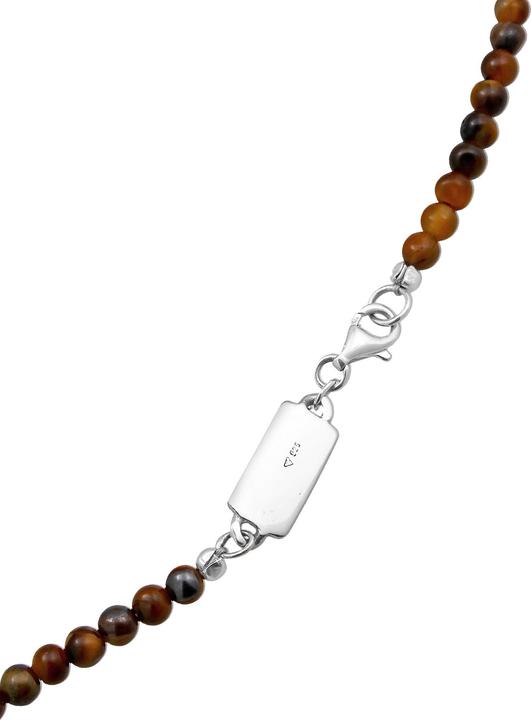 Immagine prodotto Kuzzoi Collana di pietre dure, perla, collana di perle (Occhio di tigre, Argento 925, Acciaio inossidabile, 60 cm)