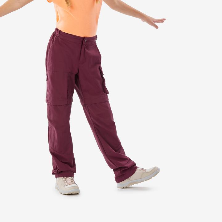 Quechua Zip-Off-Hose Kinder Gr. 123–172 Wandern - MH500 bordeaux